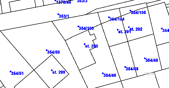 Parcela st. 290 v KÚ Ostrov u Macochy, Katastrální mapa