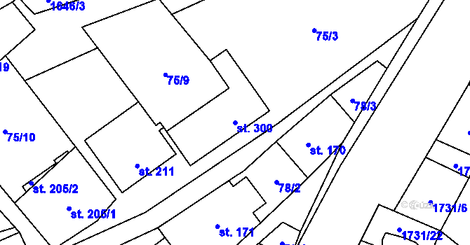 Parcela st. 300 v KÚ Ostrov u Macochy, Katastrální mapa