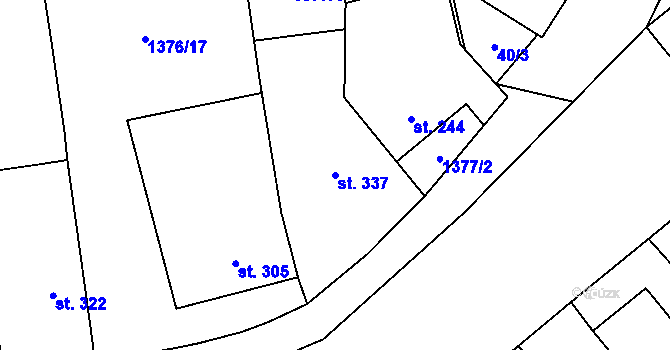 Parcela st. 337 v KÚ Ostrov u Macochy, Katastrální mapa