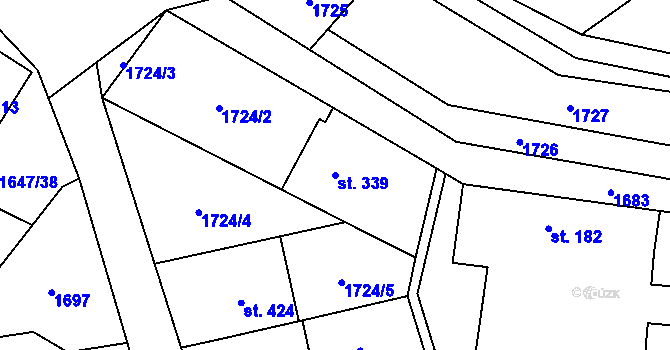 Parcela st. 339 v KÚ Ostrov u Macochy, Katastrální mapa