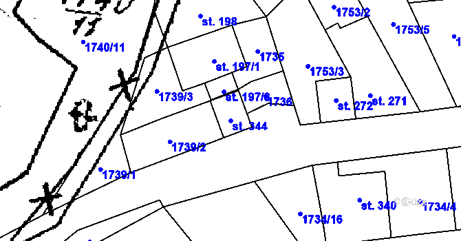 Parcela st. 344 v KÚ Ostrov u Macochy, Katastrální mapa