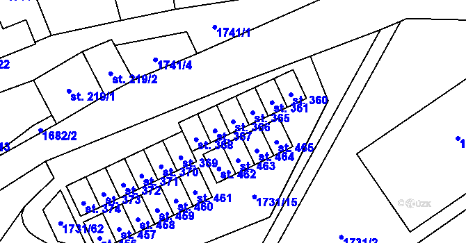 Parcela st. 366 v KÚ Ostrov u Macochy, Katastrální mapa