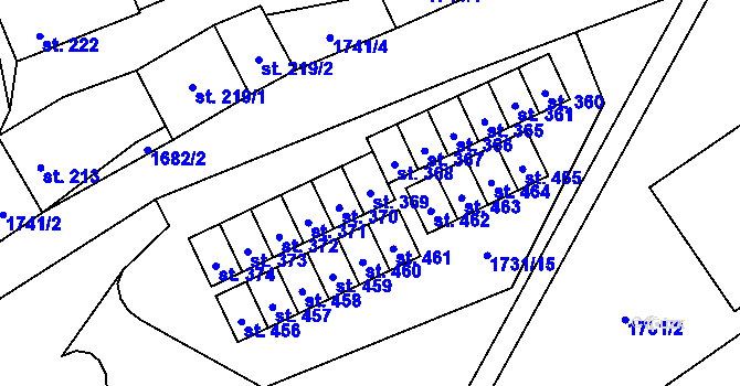 Parcela st. 369 v KÚ Ostrov u Macochy, Katastrální mapa