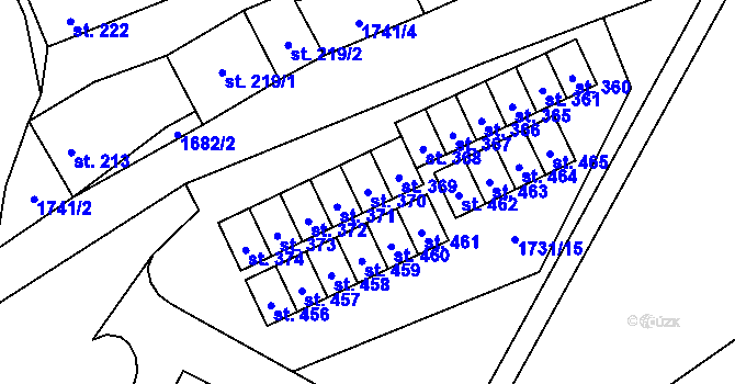 Parcela st. 370 v KÚ Ostrov u Macochy, Katastrální mapa