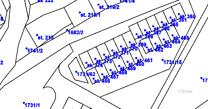 Parcela st. 372 v KÚ Ostrov u Macochy, Katastrální mapa