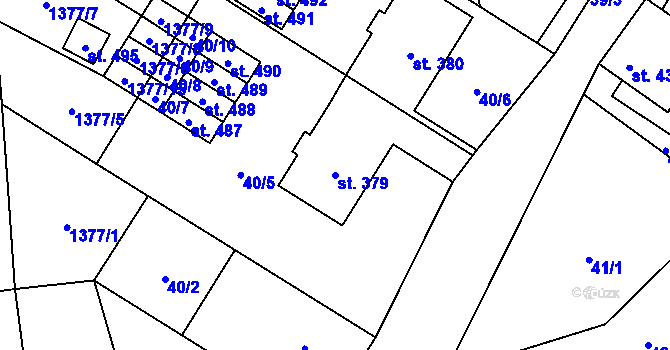 Parcela st. 379 v KÚ Ostrov u Macochy, Katastrální mapa