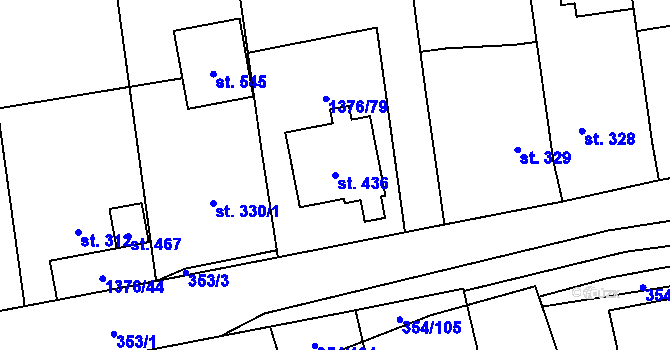 Parcela st. 436 v KÚ Ostrov u Macochy, Katastrální mapa