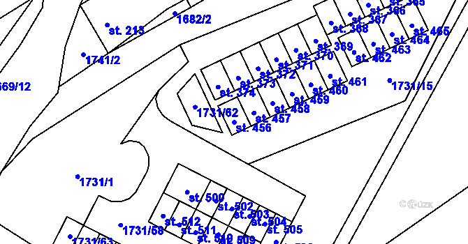 Parcela st. 456 v KÚ Ostrov u Macochy, Katastrální mapa