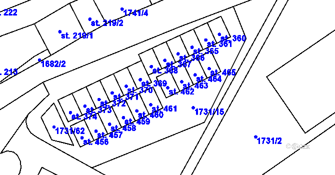 Parcela st. 462 v KÚ Ostrov u Macochy, Katastrální mapa
