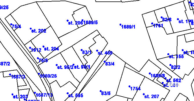 Parcela st. 469 v KÚ Ostrov u Macochy, Katastrální mapa