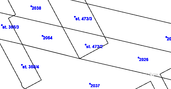 Parcela st. 473/2 v KÚ Ostrov u Macochy, Katastrální mapa