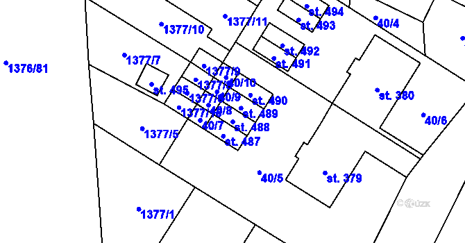 Parcela st. 488 v KÚ Ostrov u Macochy, Katastrální mapa