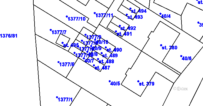 Parcela st. 489 v KÚ Ostrov u Macochy, Katastrální mapa