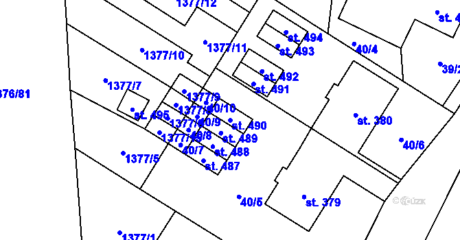 Parcela st. 490 v KÚ Ostrov u Macochy, Katastrální mapa