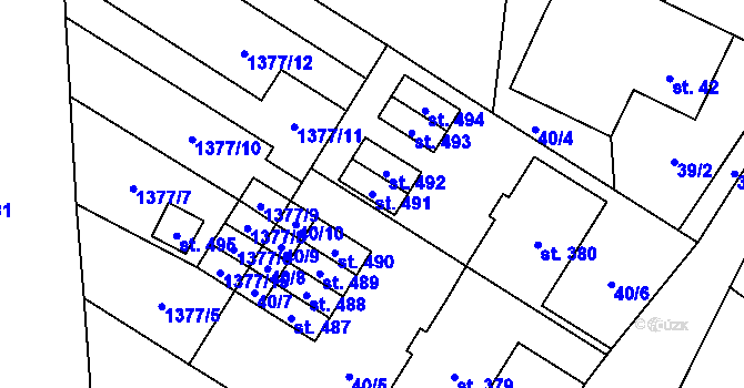 Parcela st. 491 v KÚ Ostrov u Macochy, Katastrální mapa