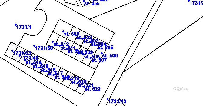 Parcela st. 506 v KÚ Ostrov u Macochy, Katastrální mapa