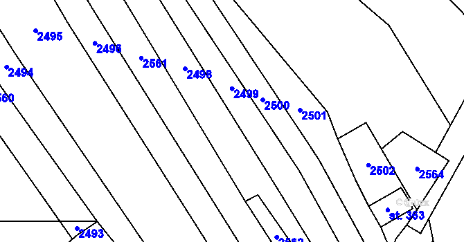 Parcela st. 364 v KÚ Ostrov u Macochy, Katastrální mapa