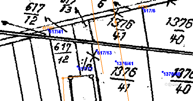 Parcela st. 617/13 v KÚ Ostrov u Macochy, Katastrální mapa