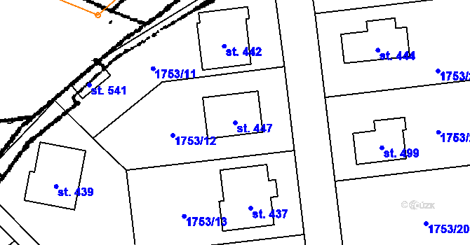 Parcela st. 447 v KÚ Ostrov u Macochy, Katastrální mapa