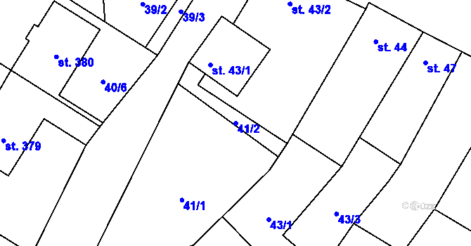 Parcela st. 41/2 v KÚ Ostrov u Macochy, Katastrální mapa
