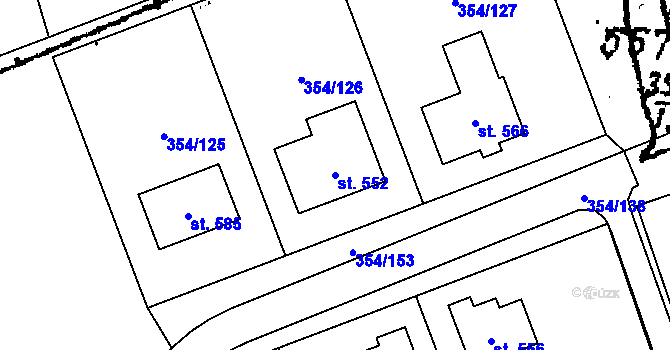 Parcela st. 552 v KÚ Ostrov u Macochy, Katastrální mapa