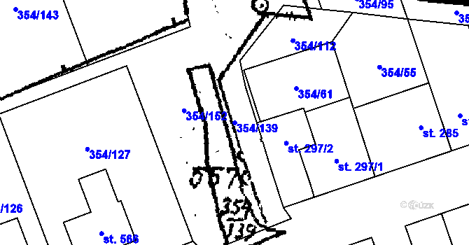 Parcela st. 354/139 v KÚ Ostrov u Macochy, Katastrální mapa