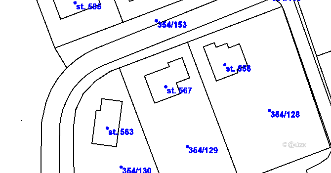 Parcela st. 567 v KÚ Ostrov u Macochy, Katastrální mapa