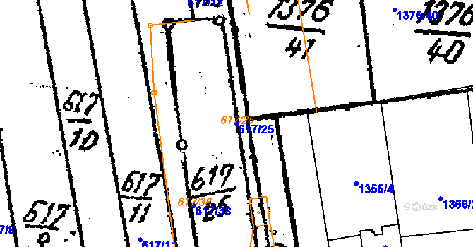 Parcela st. 617/25 v KÚ Ostrov u Macochy, Katastrální mapa