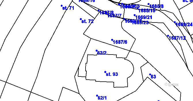 Parcela st. 62/2 v KÚ Ostrov u Macochy, Katastrální mapa