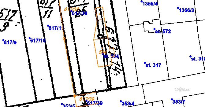 Parcela st. 594 v KÚ Ostrov u Macochy, Katastrální mapa