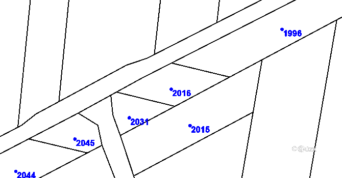 Parcela st. 2016 v KÚ Ostrov u Macochy, Katastrální mapa