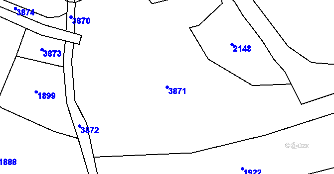 Parcela st. 3871 v KÚ Ostrov u Macochy, Katastrální mapa