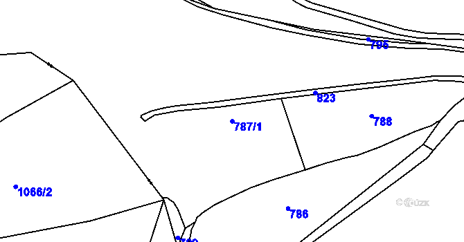 Parcela st. 787/1 v KÚ Popov u Stříbra, Katastrální mapa