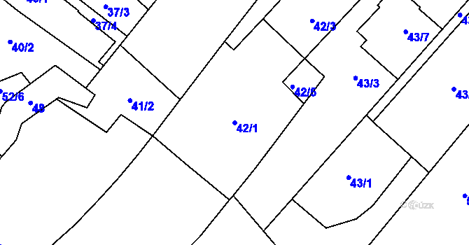 Parcela st. 42/1 v KÚ Ostrovačice, Katastrální mapa