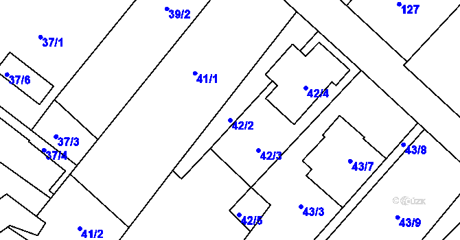 Parcela st. 42/2 v KÚ Ostrovačice, Katastrální mapa