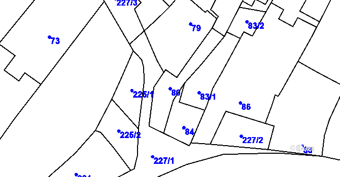 Parcela st. 80 v KÚ Ostrovačice, Katastrální mapa