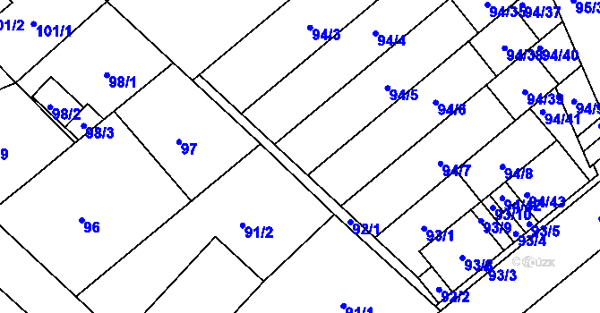 Parcela st. 92 v KÚ Ostrovačice, Katastrální mapa