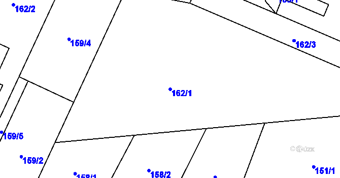 Parcela st. 162/1 v KÚ Ostrovačice, Katastrální mapa