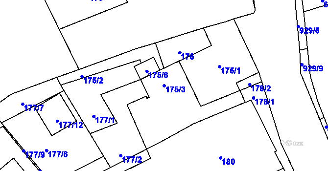 Parcela st. 175/3 v KÚ Ostrovačice, Katastrální mapa