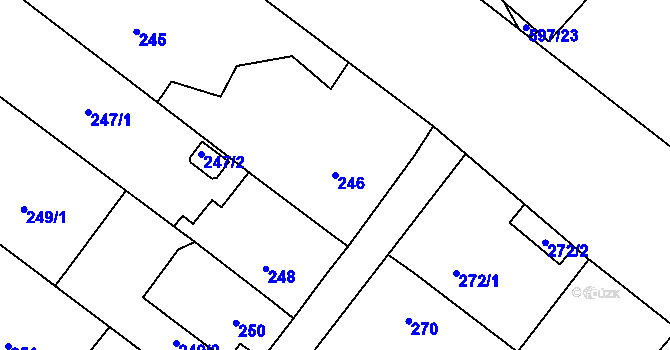 Parcela st. 246 v KÚ Ostrovačice, Katastrální mapa