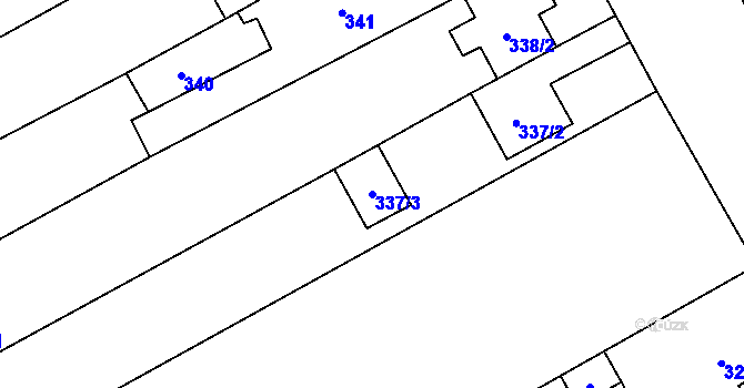 Parcela st. 337/3 v KÚ Ostrovačice, Katastrální mapa