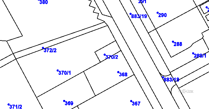 Parcela st. 370/2 v KÚ Ostrovačice, Katastrální mapa