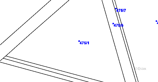 Parcela st. 475/1 v KÚ Ostrovačice, Katastrální mapa