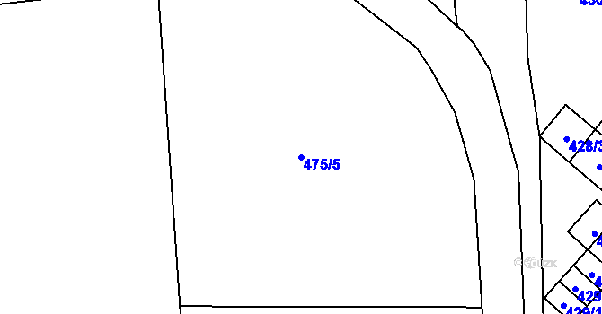 Parcela st. 475/5 v KÚ Ostrovačice, Katastrální mapa