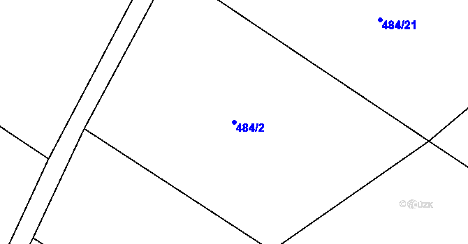 Parcela st. 484/2 v KÚ Ostrovačice, Katastrální mapa