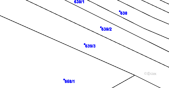 Parcela st. 639/3 v KÚ Ostrovačice, Katastrální mapa