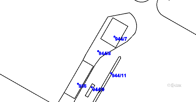 Parcela st. 944/8 v KÚ Ostrovačice, Katastrální mapa