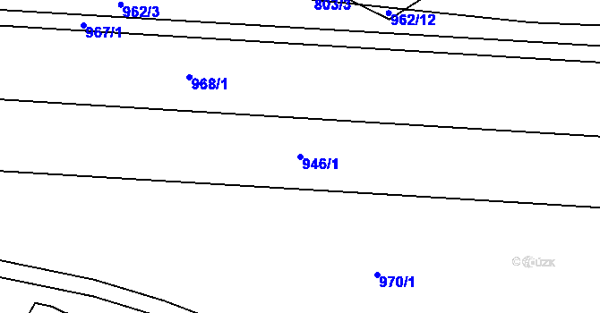Parcela st. 946/1 v KÚ Ostrovačice, Katastrální mapa