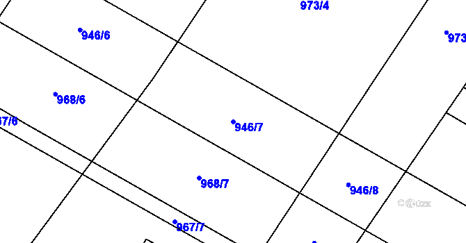 Parcela st. 946/7 v KÚ Ostrovačice, Katastrální mapa