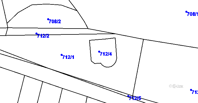 Parcela st. 712/4 v KÚ Ostrovačice, Katastrální mapa